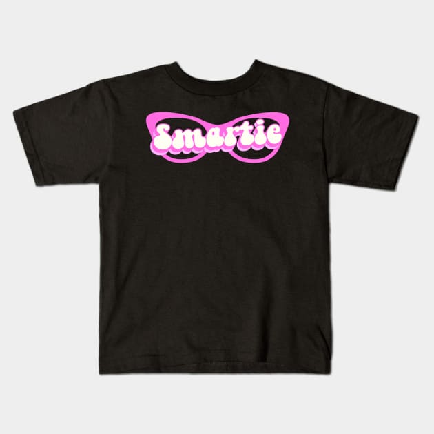 Smartie Pink Glasses For Clever Barbies Kids T-Shirt by Lab Of Creative Chaos